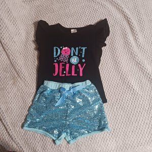 Girls 2 piece shorts jellyfish boutique outfit size 6/7 7